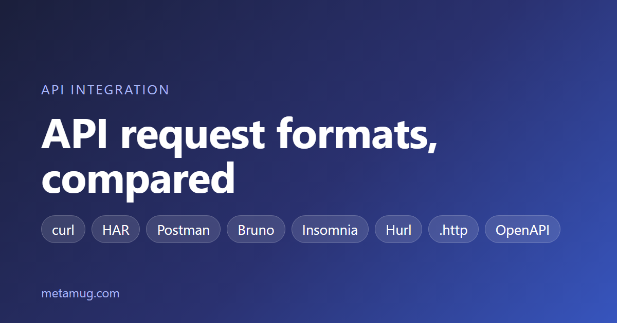 One API Request, Five Formats: curl, HAR, Postman, Bruno and .http
