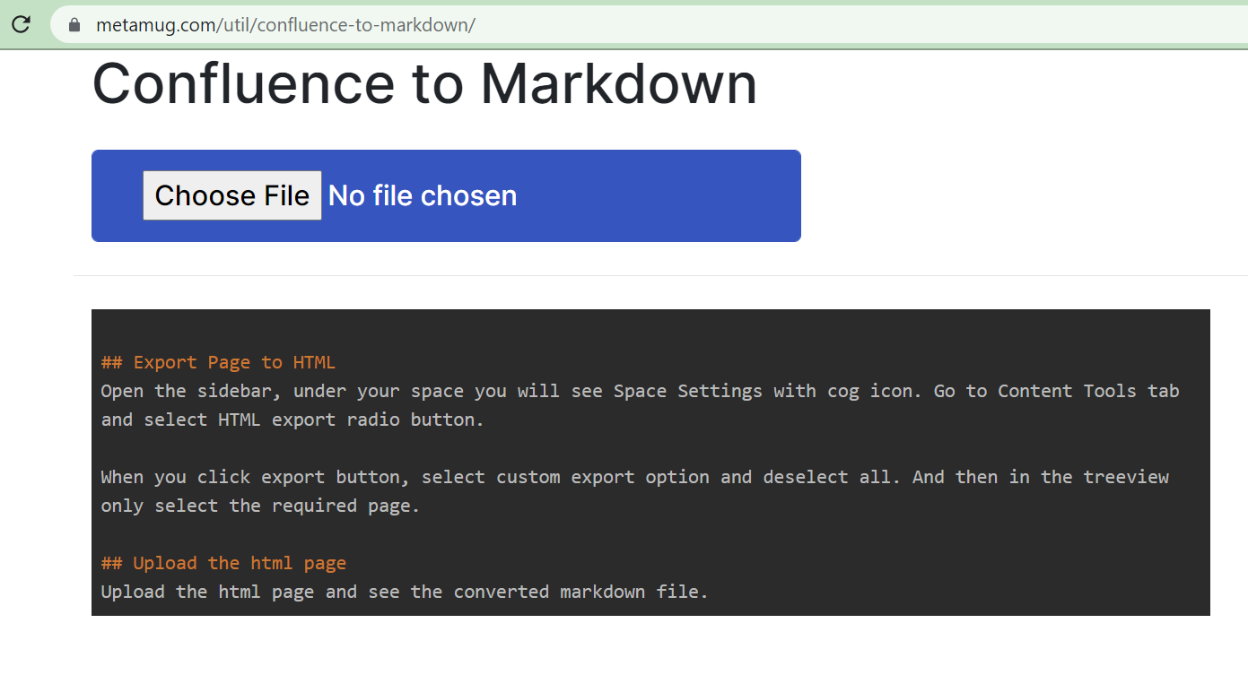 Confluence to Markdown Converter