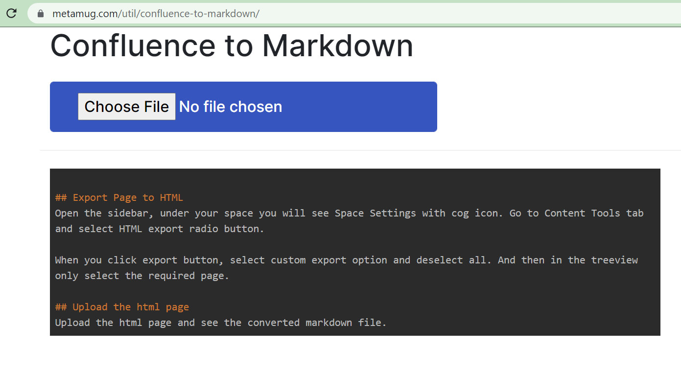 Convert Confluence Page to Markdown