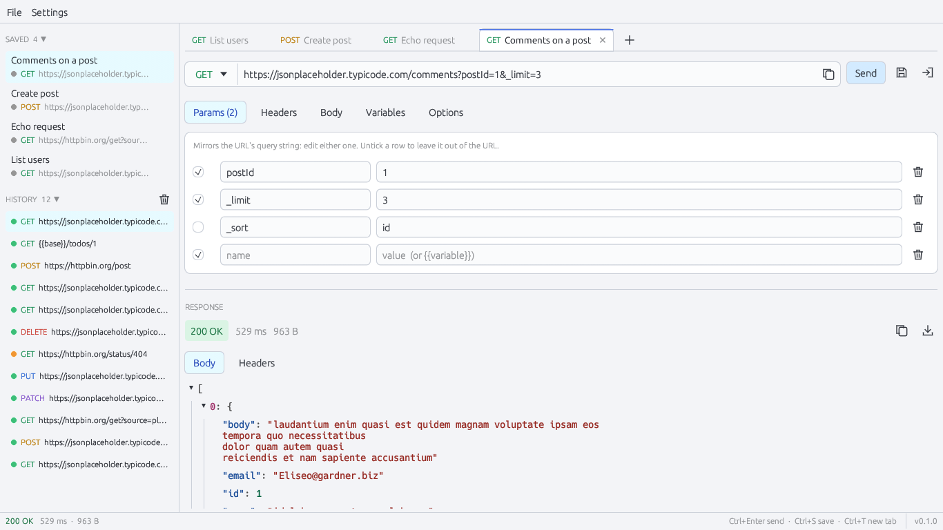 Plunger in the light theme showing a JSON response